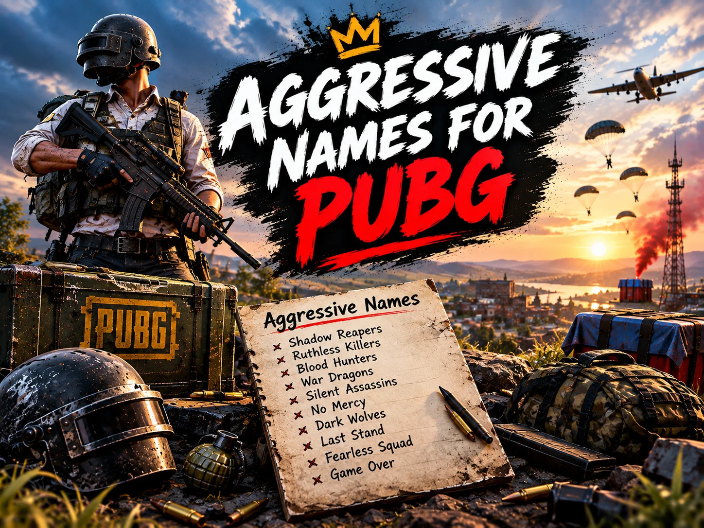 aggressive names for pubg